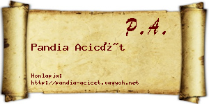Pandia Acicét névjegykártya